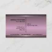 Metal silber grau staubige rosa auffällige Monogra Visitenkarte (Rückseite)