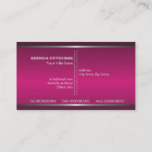 Metal silbergraue Fuchsie, auffälliges Monogramm Visitenkarte (Rückseite)