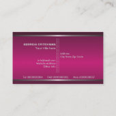 Metal silbergraue Fuchsie, auffälliges Monogramm Visitenkarte (Rückseite)