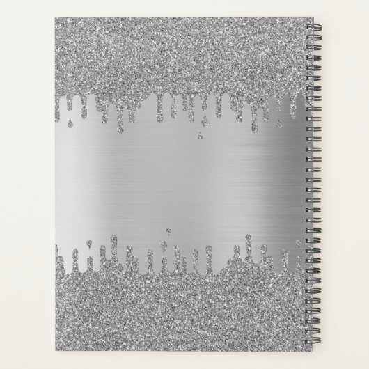 Metal Silver Gray Glitzer Tropfen Signature Script Planer (Rückseite)