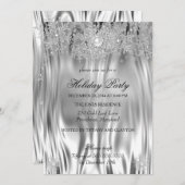 Metal Silver Look Winter Wonderland Holiday Party Einladung (Vorne/Hinten)