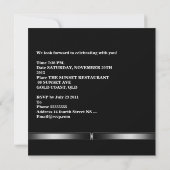 Metal Silver Mens 40. Geburtstag Bronze Man Einladung (Rückseite)