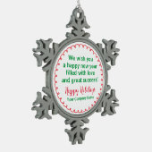 Metal Snowflake Weihnachtsschmuck Personalisiert Schneeflocken Zinn-Ornament (Links)