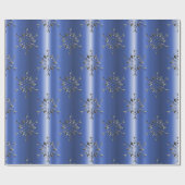 Metal Snowflakes on Blue Christmas Geschenkpapier (Flach)