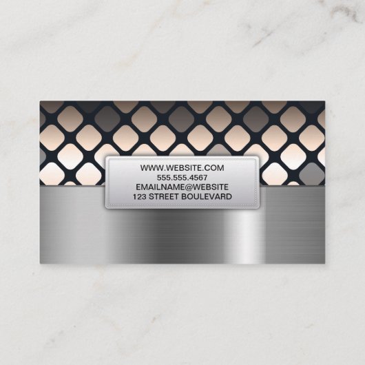 Metal Square Pattern | Metallbürste Visitenkarte (Rückseite)