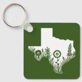 Metal Square Schlüsselanhänger Texas Kontur Forest (Vorderseite)