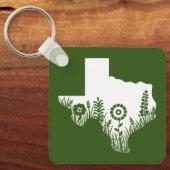 Metal Square Schlüsselanhänger Texas Kontur Forest (Vorderseite)