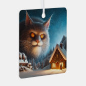 Metal Square Weihnachten Cat Ornament (Vorderseite Rechts)