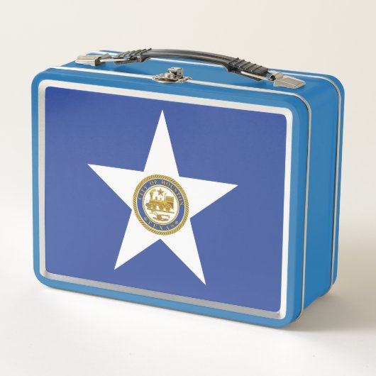 Metal Stainless Lunchbox - Flagge von Houston (Vorderseite)