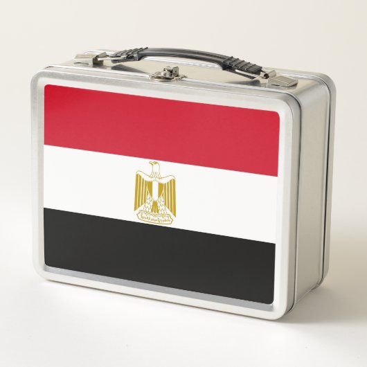 Metal Stainless Lunchbox mit ägyptischer Flagge (Vorderseite)