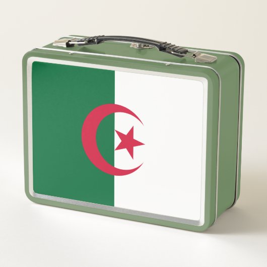 Metal Stainless Lunchbox mit algerischer Flagge (Rückseite)