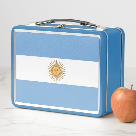 Metal Stainless Lunchbox mit argentinischer Flagge (Beispiel)