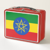 Metal Stainless Lunchbox mit äthiopischer Flagge (Vorderseite)