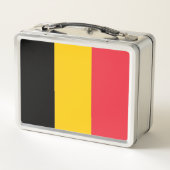 Metal Stainless Lunchbox mit belgischer Flagge (Rückseite)