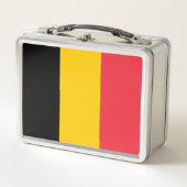 Metal Stainless Lunchbox mit belgischer Flagge (Vorderseite)