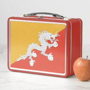Metal Stainless Lunchbox mit Bhutan-Flagge