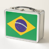 Metal Stainless Lunchbox mit brasilianischer Flagg (Vorderseite)