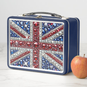 Metal Stainless Lunchbox mit Britischen Farben