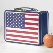 Metal Stainless Lunchbox mit der Flagge der USA (Beispiel)