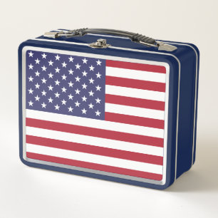 Metal Stainless Lunchbox mit der Flagge der USA