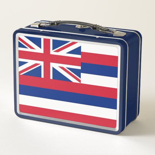 Metal Stainless Lunchbox mit der Flagge Hawaiis (Rückseite)