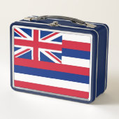 Metal Stainless Lunchbox mit der Flagge Hawaiis (Vorderseite)