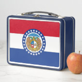 Metal Stainless Lunchbox mit der Flagge Missouri (Beispiel)