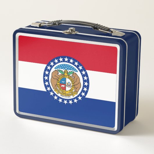 Metal Stainless Lunchbox mit der Flagge Missouri (Vorderseite)