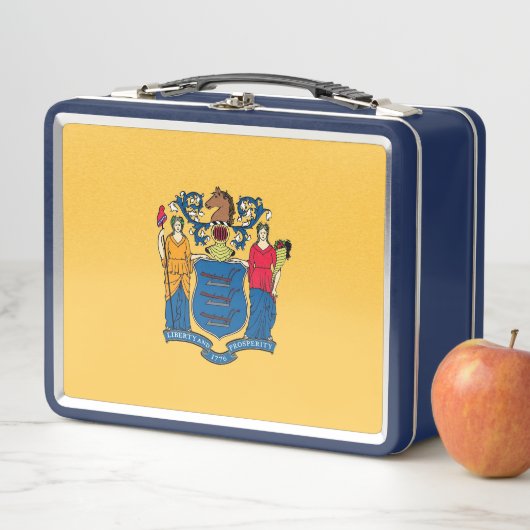 Metal Stainless Lunchbox mit der Flagge New Jersey (Beispiel)