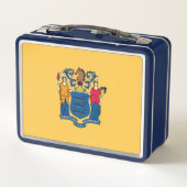 Metal Stainless Lunchbox mit der Flagge New Jersey (Rückseite)