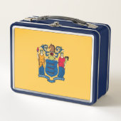 Metal Stainless Lunchbox mit der Flagge New Jersey (Vorderseite)