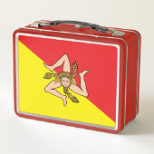 Metal Stainless Lunchbox mit der Flagge Siziliens (Rückseite)