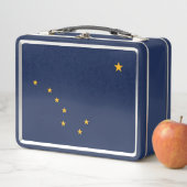 Metal Stainless Lunchbox mit der Flagge von Alaska (Beispiel)