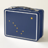 Metal Stainless Lunchbox mit der Flagge von Alaska (Rückseite)