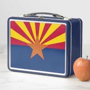 Metal Stainless Lunchbox mit der Flagge von Arizon