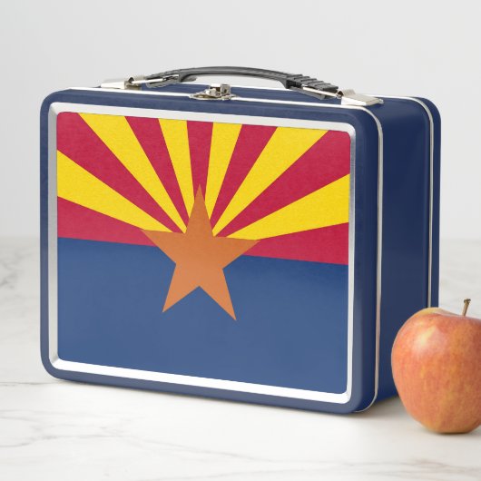 Metal Stainless Lunchbox mit der Flagge von Arizon (Beispiel)