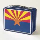 Metal Stainless Lunchbox mit der Flagge von Arizon (Rückseite)