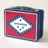 Metal Stainless Lunchbox mit der Flagge von Arkans (Vorderseite)