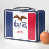 Metal Stainless Lunchbox mit der Flagge von Iowa (Beispiel)
