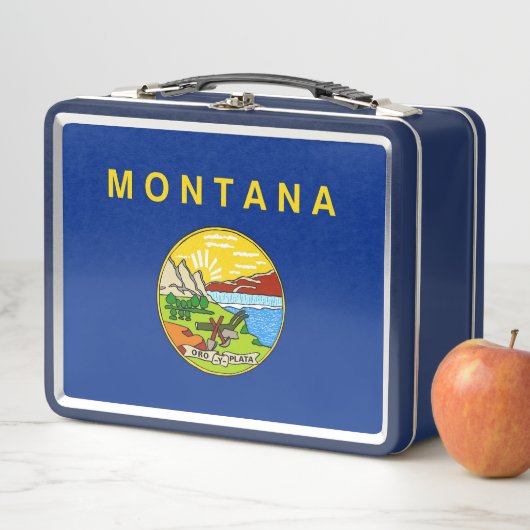Metal Stainless Lunchbox mit der Flagge von Montan (Beispiel)