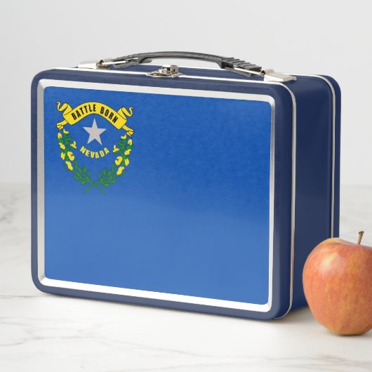 Metal Stainless Lunchbox mit der Flagge von Nevada (Beispiel)
