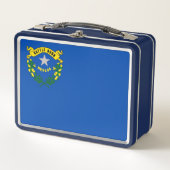 Metal Stainless Lunchbox mit der Flagge von Nevada (Vorderseite)