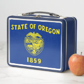 Metal Stainless Lunchbox mit der Flagge von Oregon (Beispiel)