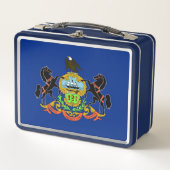 Metal Stainless Lunchbox mit der Flagge von Pennsy (Vorderseite)