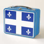 Metal Stainless Lunchbox mit der Flagge von Quebec (Vorderseite)