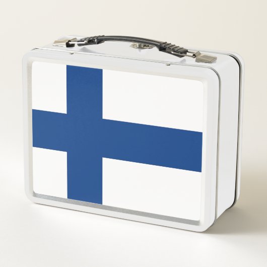 Metal Stainless Lunchbox mit finnischer Flagge (Rückseite)