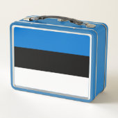 Metal Stainless Lunchbox mit Flagge Estlands (Rückseite)