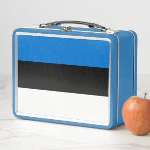 Metal Stainless Lunchbox mit Flagge Estlands