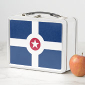 Metal Stainless Lunchbox mit Flagge Indianapolis (Beispiel)