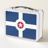 Metal Stainless Lunchbox mit Flagge Indianapolis (Rückseite)